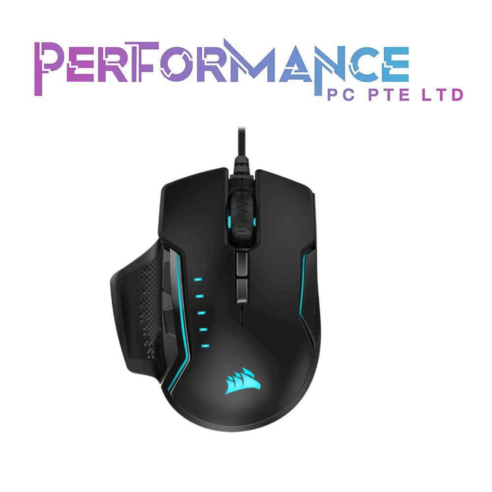 Corsair Glaive PRO - RGB Gaming Mouse - Comfortable & Ergonomic - Interchangeable Grips - 18,000 DPI Optical Sensor - Black (2 YEARS WARRANTY BY CONVERGENT SYSTEMS PTE LTD)