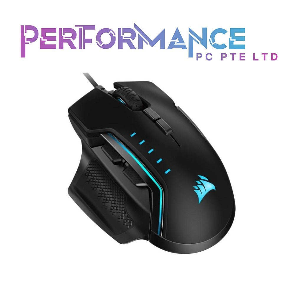 Corsair Glaive PRO - RGB Gaming Mouse - Comfortable & Ergonomic - Interchangeable Grips - 18,000 DPI Optical Sensor - Black (2 YEARS WARRANTY BY CONVERGENT SYSTEMS PTE LTD)