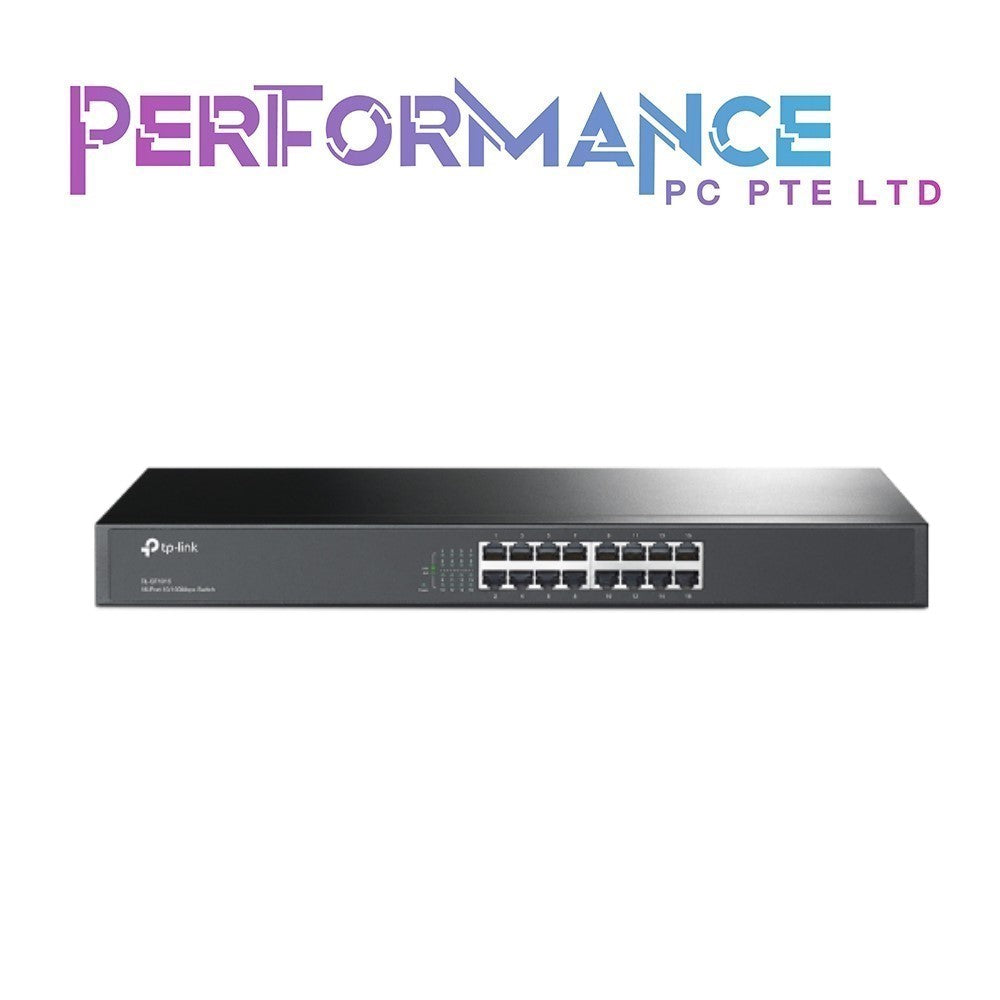 TP-Link TL-SF1016 16-Port Fast Ethernet Unmanaged Switch | Plug and Play | Rackmount | Metal | Fanless (3 YEARS WARRANTY BY BAN LEONG TECHNOLOGIES PTE LTD)