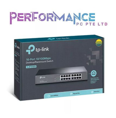 TP-Link TL-SF1016DS 16 Port 10/100Mbps Fast Ethernet Switch | Plug & Play | Desktop/Rackmount | Sturdy Metal w/ Shielded Ports | Fanless | Unmanaged (3 YEARS WARRANTY BY BAN LEONG TECHNOLOGIES PTE LTD)