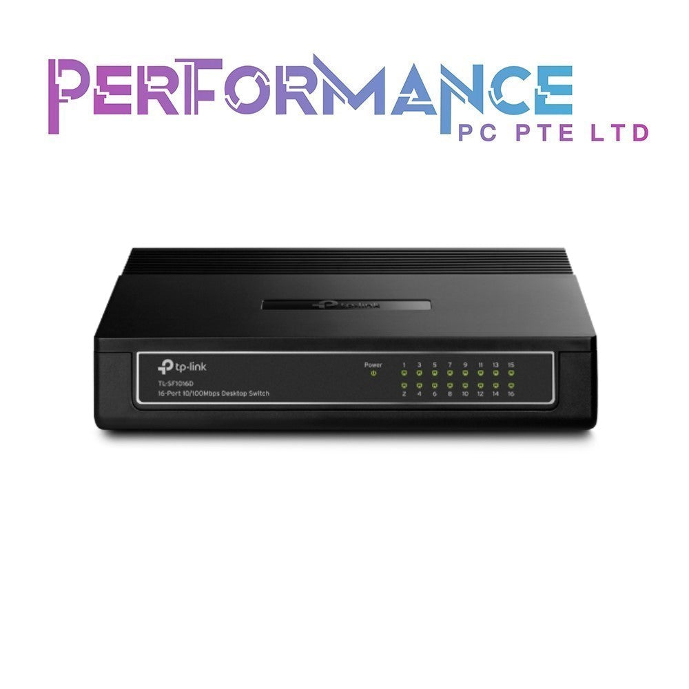 TP-Link TL-SF1016D 16 Port 10/100Mbps Fast Ethernet Switch | Desktop or Wall-Mounting | Plastic Case Ethernet Splitter | Unshielded Network Switch | Plug and Play | Fanless Quiet | Unmanaged (3 YEARS WARRANTY BY BAN LEONG TECHNOLOGIES PTE LTD)