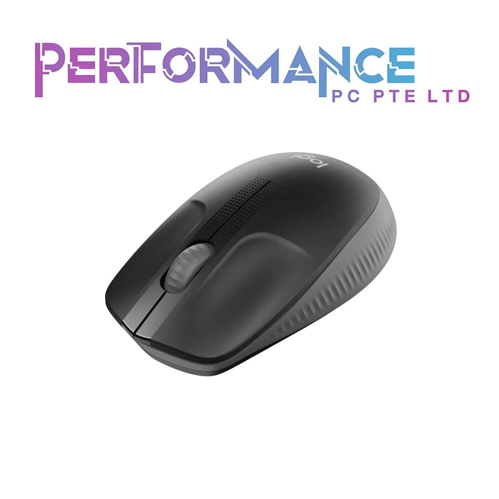 Logitech M190 Wireless Mouse Full Size Comfort Curve Design 1000Dpi Charcoal/Blue/Red (1 YEAR WARRANTY BY BAN LEONG TECHNOLOGIES PTE LTD)