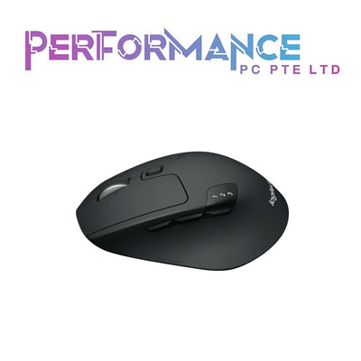 Logitech M720 Triathlon Multi-Device Wireless Mouse, Bluetooth, USB Unifying Receiver, 1000 DPI, 8 Buttons, 2-Year Battery, Compatible with Laptop, PC, Mac, iPadOS - Black (1 YEAR WARRANTY BY BAN LEONG TECHNOLOGIES PTE LTD)