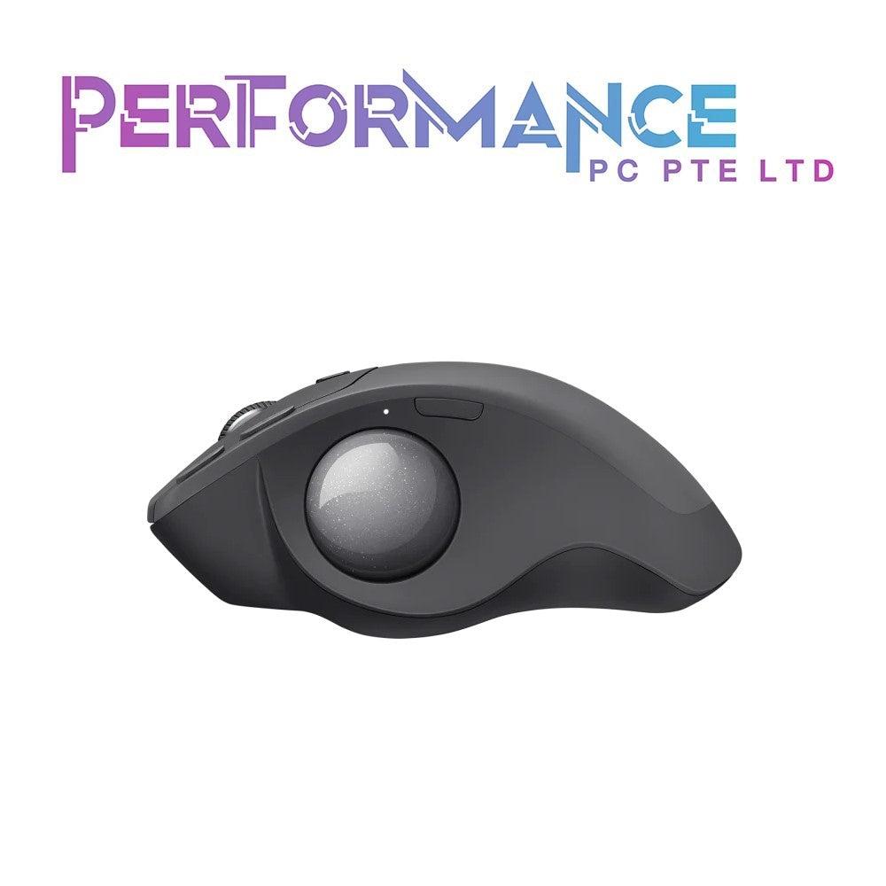 Logitech MX Ergo Wireless Trackball Mouse Adjustable Ergonomic Design, Control and Move Text/Images/Files Between 2 Windows and Apple Mac Computers (Bluetooth or USB), Rechargeable, Graphite - Black (1 YEAR WARRANTY BY BAN LEONG TECHNOLOGIES PTE LTD)