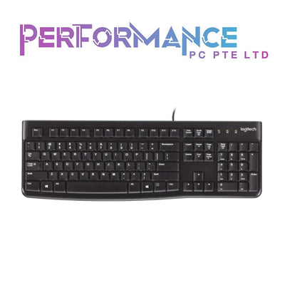 Logitech K120 Wired Keyboard for Windows, Plug and Play, Full-Size, Spill-Resistant, Curved Space Bar, Compatible with PC, Laptop - Black (3 YEARS WARRANTY BY BAN LEONG TECHNOLOGIES PTE LTD)