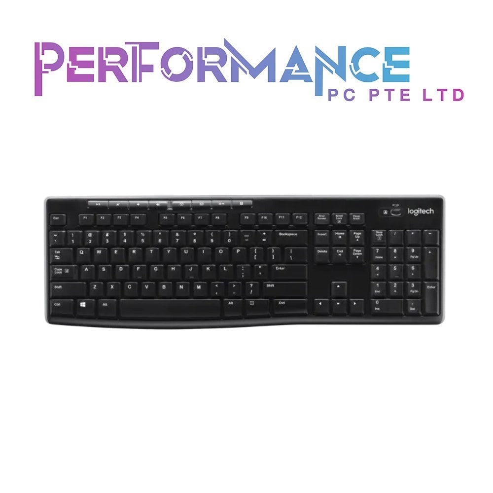 Logitech K270 Wireless Keyboard for Windows, 2.4 GHz Wireless, Full-Size, Number Pad, 8 Multimedia Keys, 2-Year Battery Life, Compatible with PC, Laptop (3 YEARS WARRANTY BY BAN LEONG TECHNOLOGIES PTE LTD)