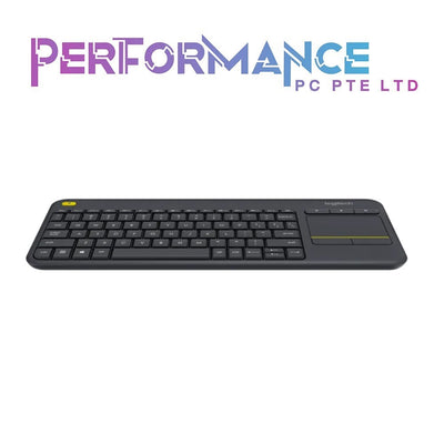 Logitech K400 Plus Wireless Touch Keyboard with Built-In Touchpad for Internet-Connected TVs, Black/White (1 YEAR WARRANTY BY BAN LEONG TECHNOLOGIES PTE LTD)