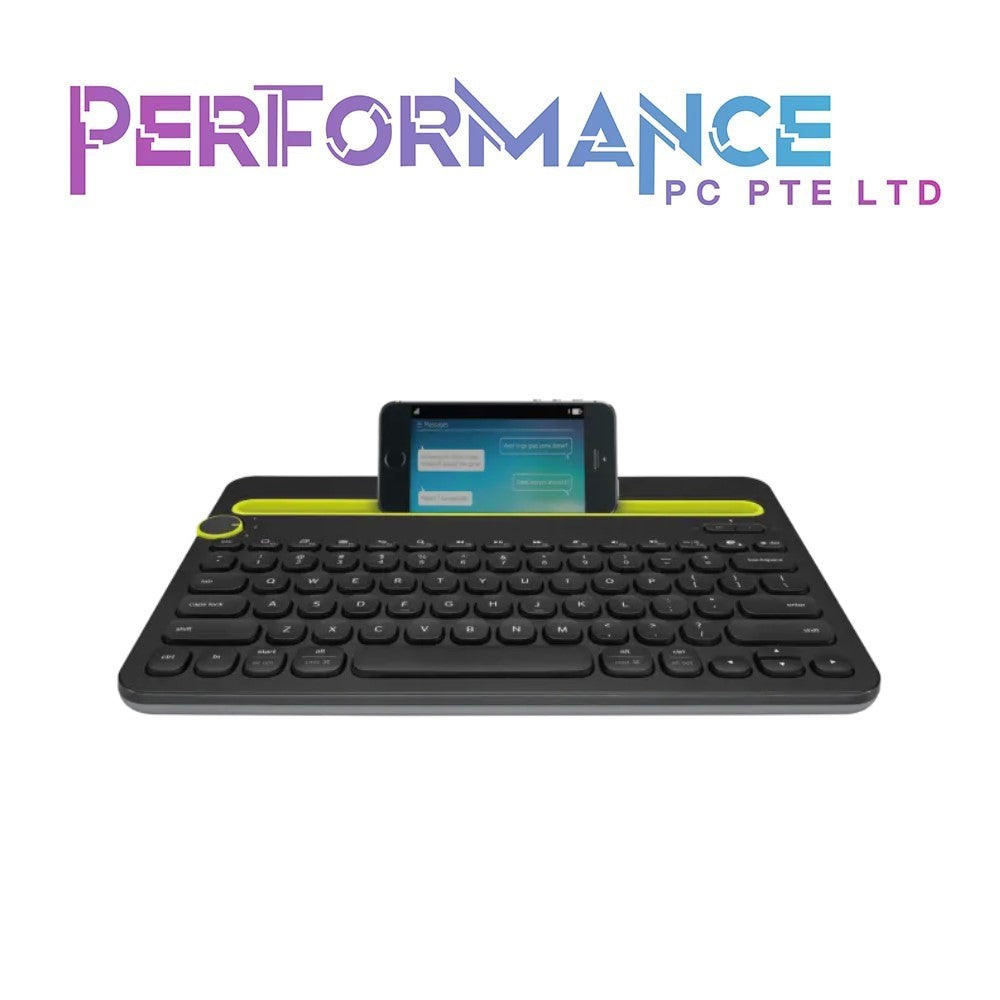 Logitech K480 Wireless Multi-Device Keyboard for Windows, macOS, iPadOS, Android or Chrome OS, Bluetooth, Compact, Compatible with PC, Mac, Laptop, Smartphone, Tablet - Black/White (1 YEAR WARRANTY BY BAN LEONG TECHNOLOGIES PTE LTD)