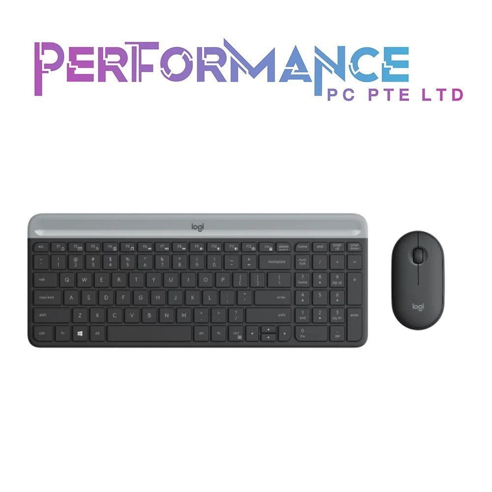 Logitech MK470 Slim Wireless Keyboard and Mouse Combo - Modern Compact Layout, Ultra Quiet, 2.4 GHz USB Receiver, Plug n' Play Connectivity, Compatible with Windows - Graphite/Off White (1 YEAR WARRANTY BY BAN LEONG TECHNOLOGIES PTE LTD)