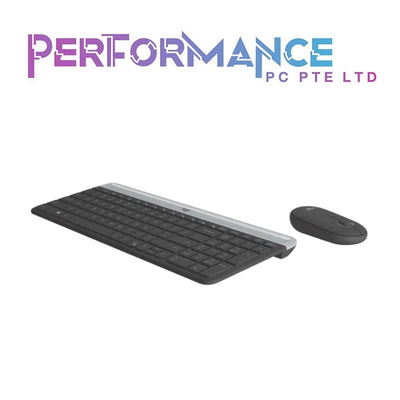 Logitech MK470 Slim Wireless Keyboard and Mouse Combo - Modern Compact Layout, Ultra Quiet, 2.4 GHz USB Receiver, Plug n' Play Connectivity, Compatible with Windows - Graphite/Off White (1 YEAR WARRANTY BY BAN LEONG TECHNOLOGIES PTE LTD)