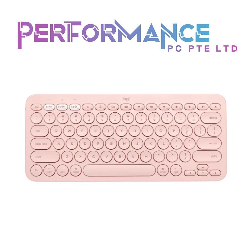 Logitech K380 Multi-Device Wireless Bluetooth Keyboard for Mac - Rose/White (1 YEAR WARRANTY BY BAN LEONG TECHNOLOGIES PTE LTD)