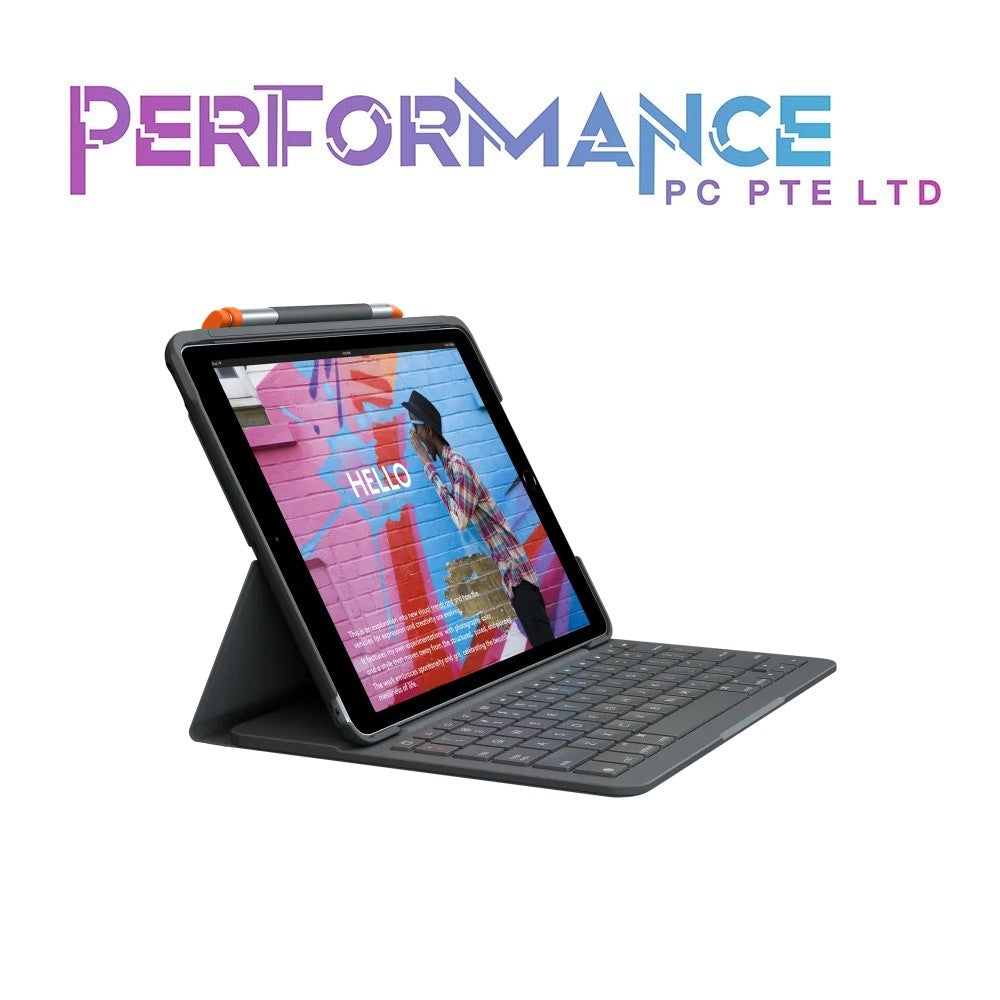 Logitech iPad Keyboard Case (7th, 8th and 9th generation) | Slim Folio with integrated wireless keyboard (Graphite) (1 YEAR WARRANTY BY BAN LEONG TECHNOLOGIES PTE LTD)