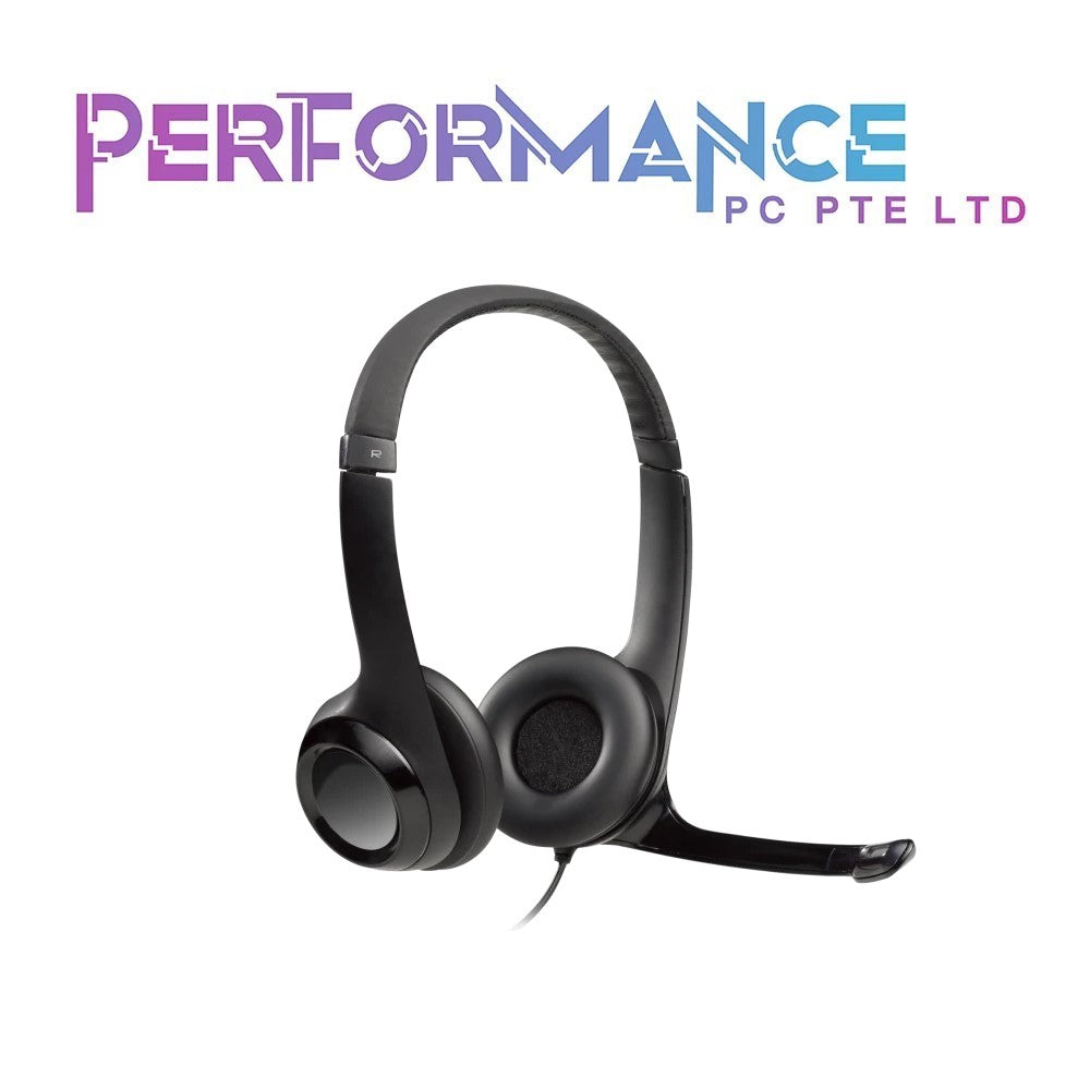 Logitech H390 Wired Headset, Stereo Headphones with Noise-Cancelling Microphone, USB, In-Line Controls, PC/Mac/Laptop - Black (2 YEARS WARRANTY BY BAN LEONG TECHNOLOGIES PTE LTD)