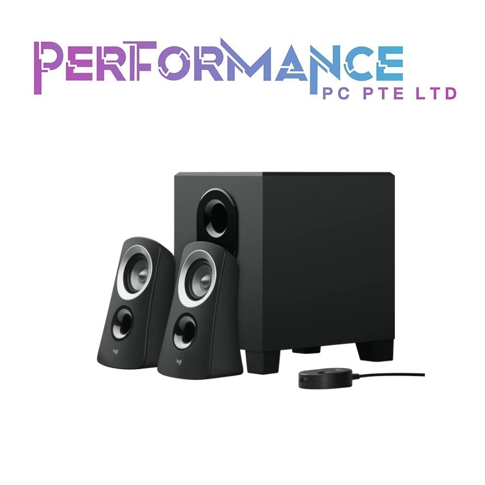 Logitech Z313 2.1 Multimedia Speaker System with Subwoofer, Full Range Audio, 50 Watts Peak Power, Strong Bass, 3.5mm Audio Inputs, UK Plug, PC/PS4/Xbox/TV/Smartphone/Tablet/Music Player - Black (2 YEARS WARRANTY BY BAN LEONG TECHNOLOGIES PTE LTD)