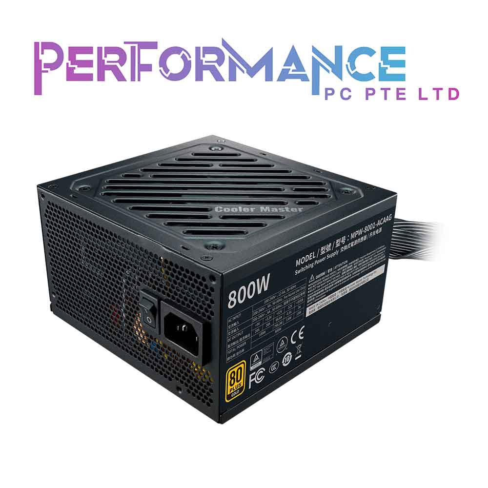 Cooler Master G800 Gold Power Supply, 800W 80+ Gold Efficiency, Intel ATX Version 2.52, Fixed Flat Black Cables Quiet HDB Fan (5 YEARS WARRANTY BY BAN LEONG TECHNOLOGIES PTE LTD)