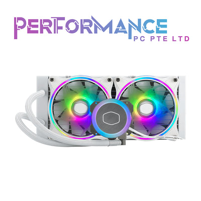 Cooler Master MasterLiquid ML240 Illusion White Edition Close-Loop AIO CPU Liquid Cooler, Translucent Dome, 3rd Gen Dual Chamber Pump, 240 Radiator, Dual MF120 Halo for AMD Ryzen/Intel 1200/1151 (3 YEARS WARRANTY BY BAN LEONG TECHNOLOGIES PTE LTD)