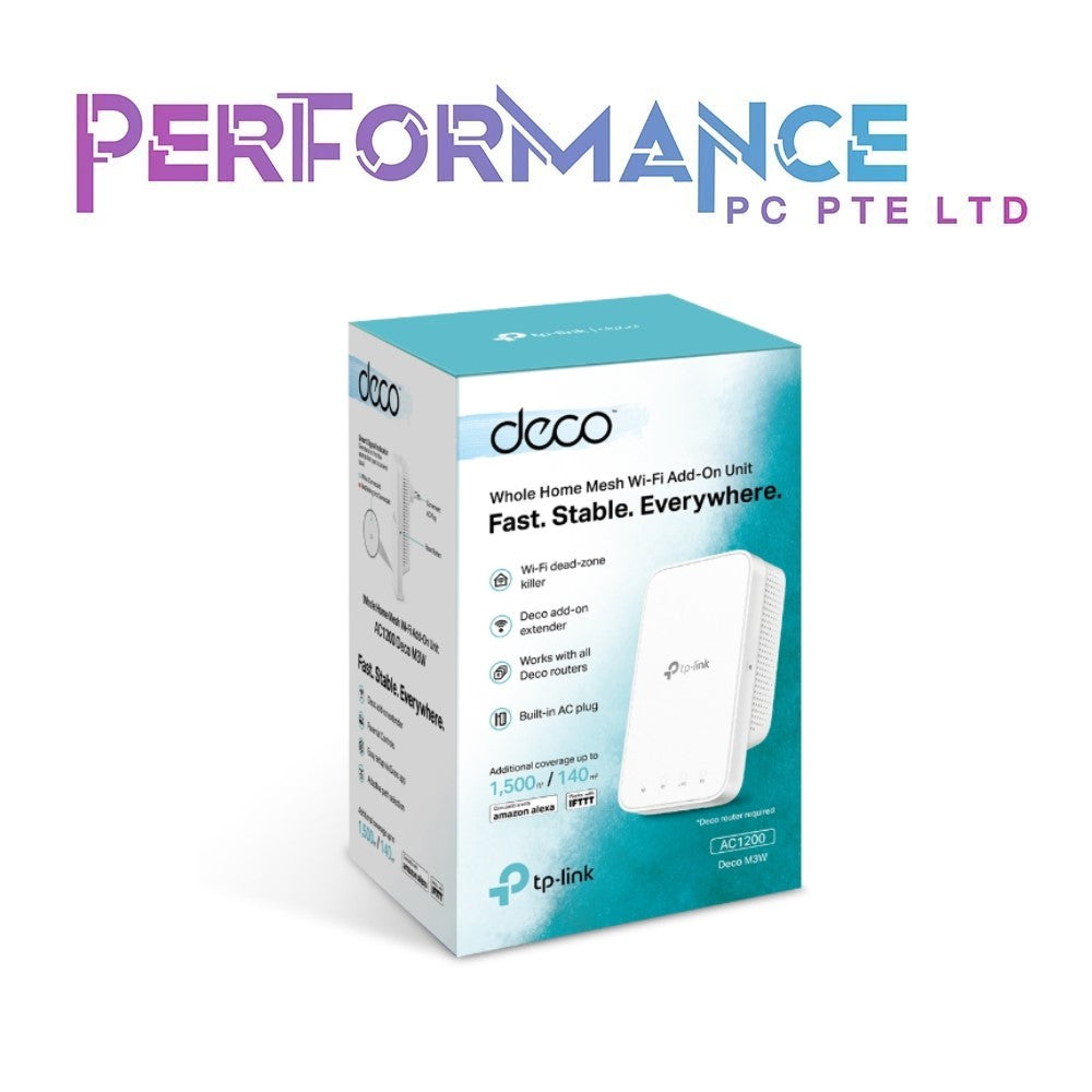 TP-Link Deco Whole Home Mesh WiFi System(Deco M3W) – Seamless Roaming, Adaptive Routing, Compact Plug-in Design, Up to 1,600 Sq. ft, Add-On Unit, Only Works with TP-Link Deco Mesh WiFi (3 YEARS WARRANTY BY BAN LEONG TECHNOLOGIES PTE LTD)