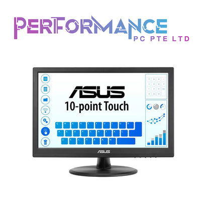 ASUS VT168HR Touch Monitor - 15.6" (1366x768), 10-point Touch, HDMI, Flicker free, Low Blue Light, Wall-mountable, Eye care (3 YEARS WARRANTY BY AVERTEK ENTERPRISES PTE LTD)