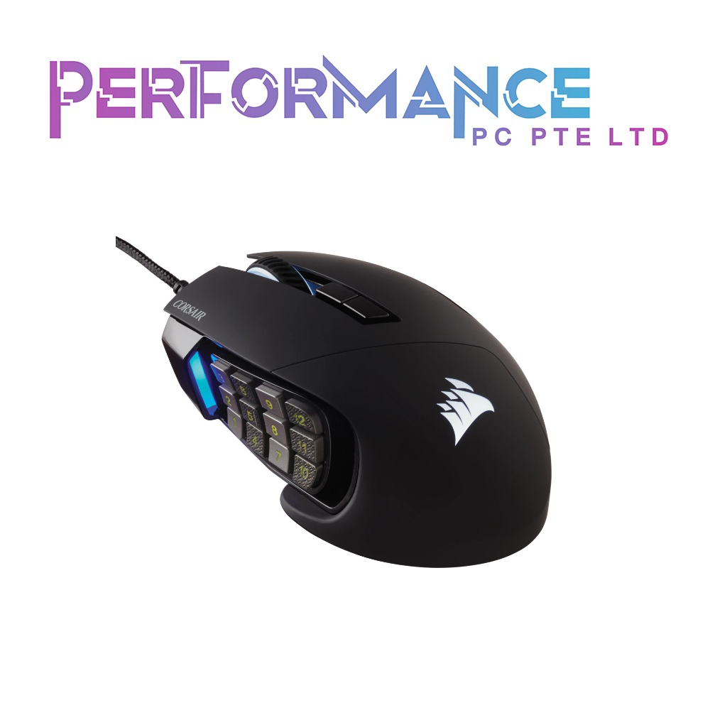 CORSAIR SCIMITAR RGB ELITE, MOBA/MMO Gaming Mouse, Black (2 YEARS WARRANTY BY CONVERGENT SYSTEMS PTE LTD)