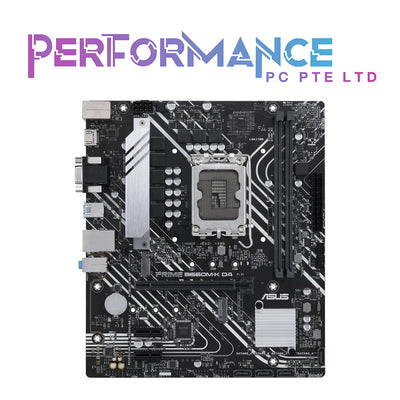 ASUS PRIME B660M-K D4-CSM Intel B660 (LGA 1700) mATX motherboard with PCIe 4.0, two M.2 slots, DDR4, HDMI, D-Sub, Realtek 1Gb Ethernet, front USB 3.2 Gen 1 (3 YEARS WARRANTY BY AVERTEK ENTERPRISES PTE LTD)