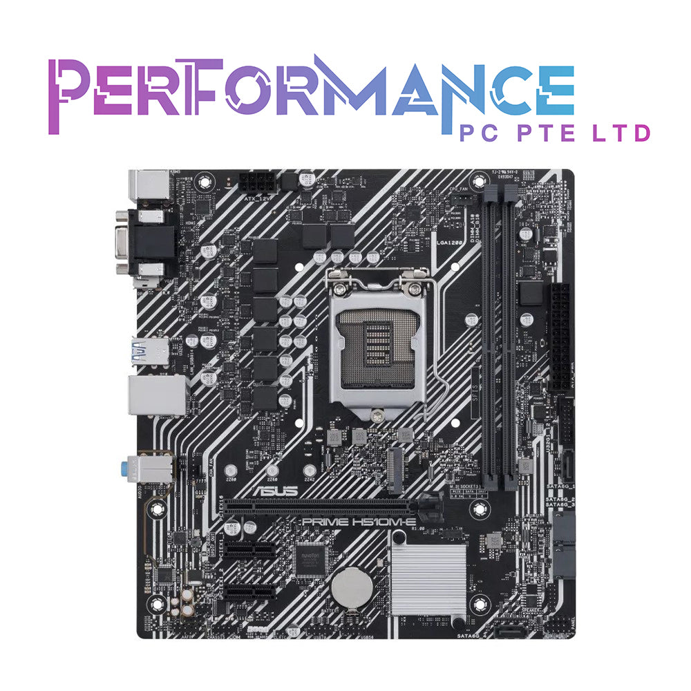 ASUS PRIME H510M-E Intel® H510 (LGA 1200) micro ATX motherboard with PCIe 4.0, 32Gbps M.2 slot, Intel® 1 Gb Ethernet, DisplayPort, HDMI, D-Sub, USB 3.2 Gen 1 Type A, SATA 6Gbps, COM header, RGB header (3 YEARS WARRANTY BY AVERTEK ENTERPRISES PTE LTD)