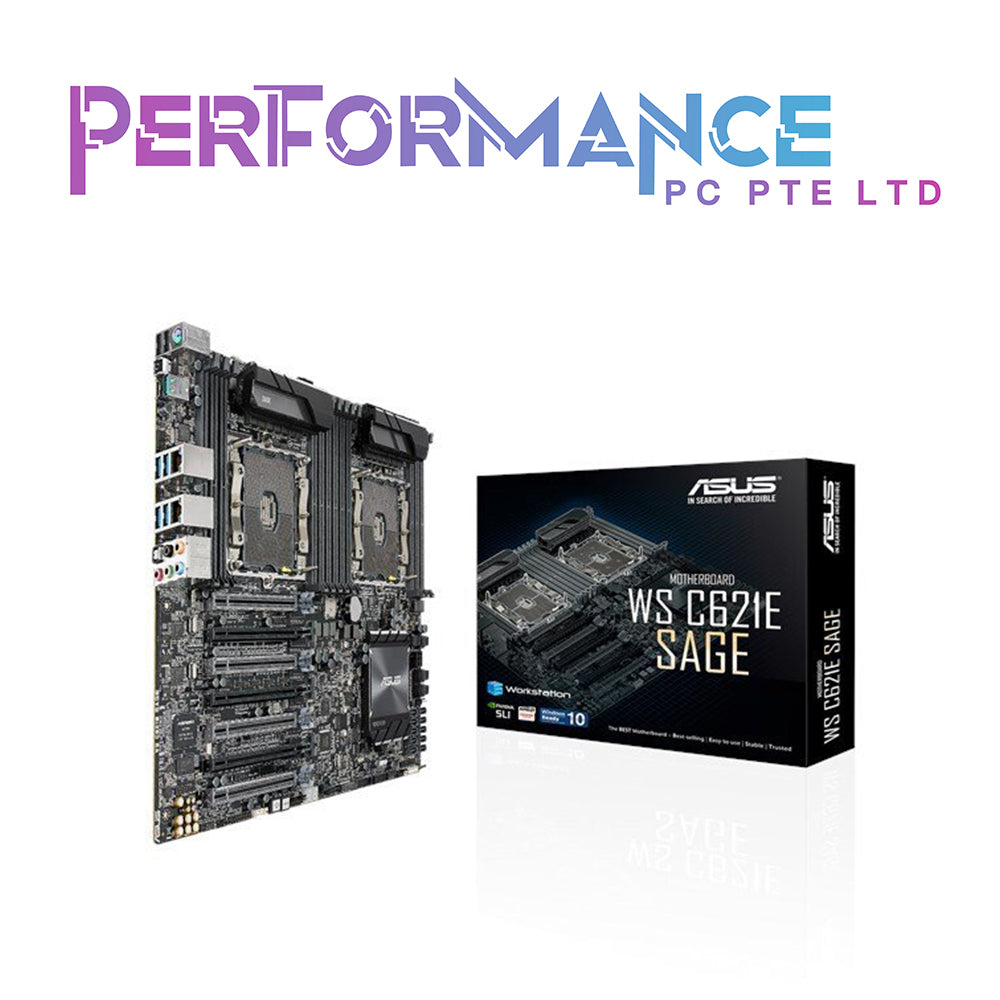 ASUS WS C621E SAGE Intel C621 motherboard with quad-strength graphics support and 12 DDR4 memory slots (3 YEARS WARRANTY BY AVERTEK ENTERPRISES PTE LTD)