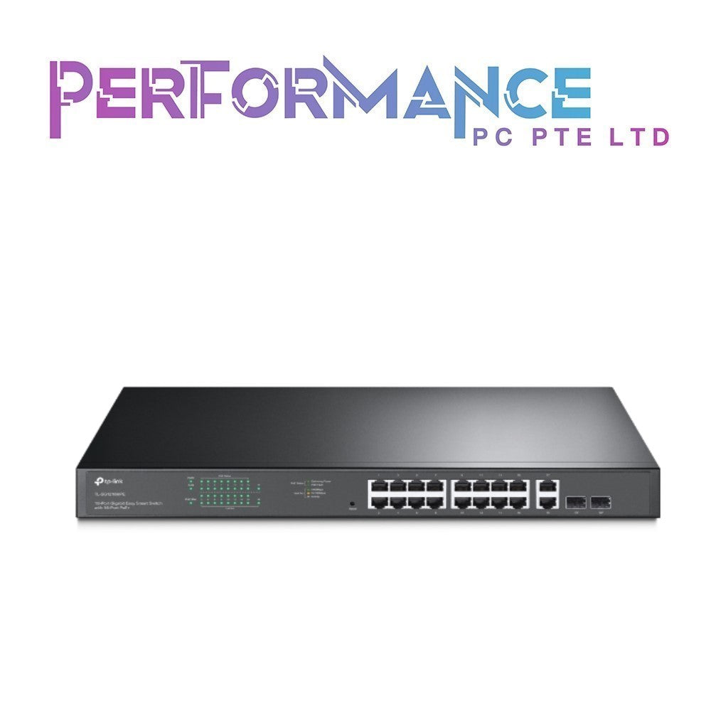 TP-Link TL-SG1218MPE Jetstream 16 Port Gigabit PoE Switch | 16 PoE+ Ports 192W, w/ 2 SFP Slots | Easy Smart | Rackmount | Support Vlan, QoS and IGMP (3 YEARS WARRANTY BY BAN LEONG TECHNOLOGIES PTE LTD)