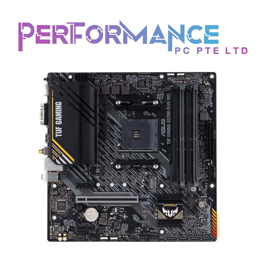 ASUS TUF GAMING A520M-PLUS WIFI AMD A520 (Ryzen AM4) micro ATX motherboard with M.2 support, 1 Gb Ethernet, HDMI/DVI/D-Sub, SATA 6 Gbps, USB 3.2 Gen 2 Type-A