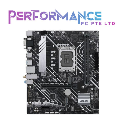 ASUS PRIME H610M-A WIFI D4 Intel H610 (LGA 1700) mic-ATX motherboard with DDR4, PCIe 4.0, dual M.2 slots, Intel 1 Gb Ethernet, WIFI 5, DisplayPort, HDMI, D-Sub, USB 3.2 Gen 2 ports (3 YEARS WARRANTY BY AVERTEK ENTERPRISES PTE LTD)