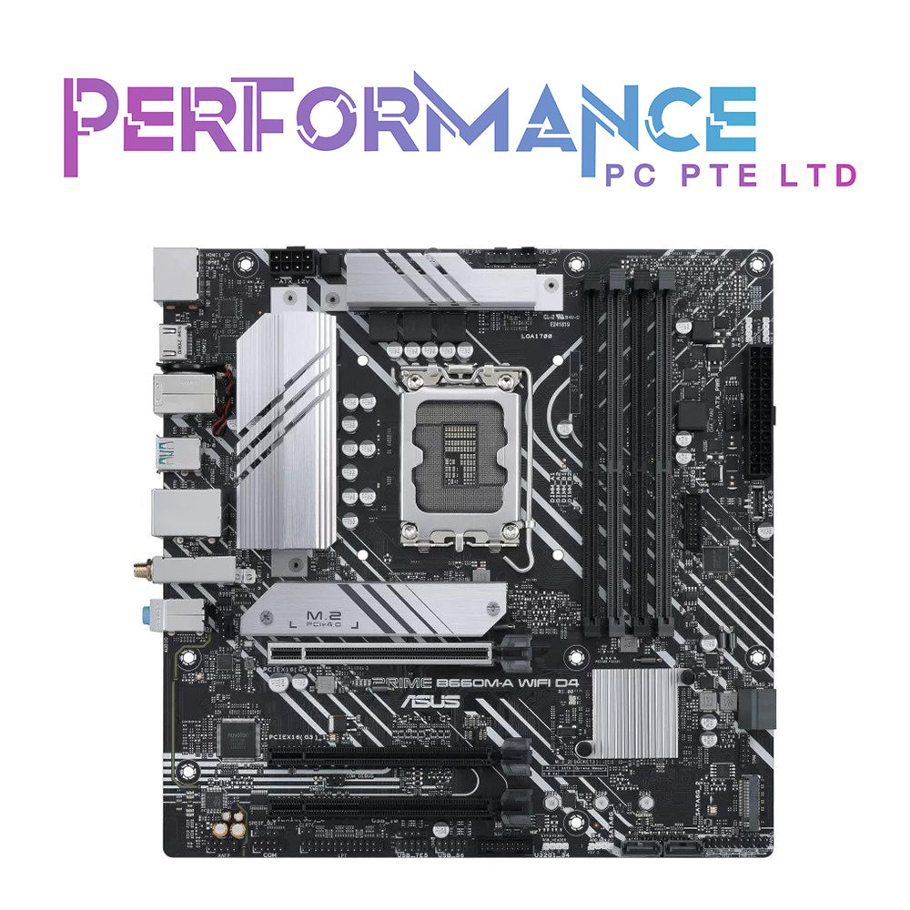 ASUS Prime B660M-A WIFI D4 Intel B660 LGA 1700 mATX motherboard with PCIe 4.0, two M.2 slots, Intel® 1Gb Ethernet, Intel Wi-Fi 6 , DP,2 x HDMI , rear USB 3.2 Gen 2, front USB 3.2 Gen 1 Type-C (3 YEARS WARRANTY BY AVERTEK ENTERPRISES PTE LTD)