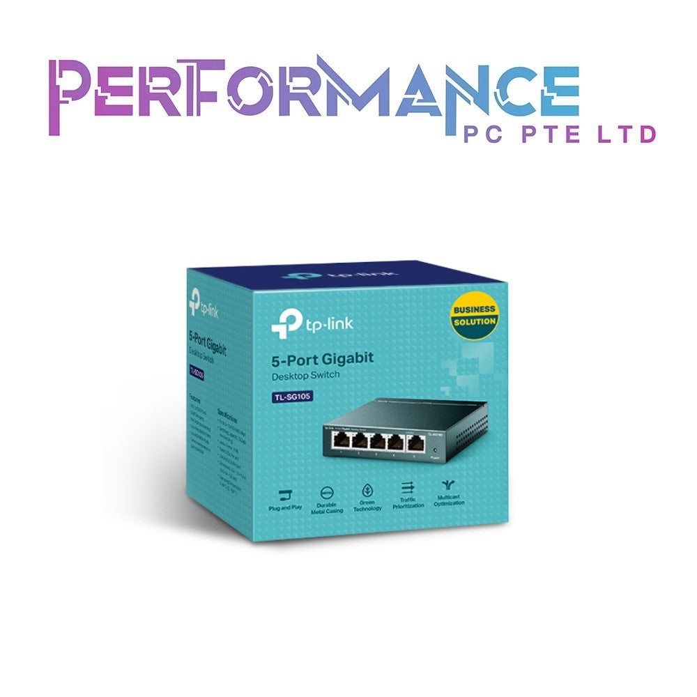 TP-Link TL-SG105 | 5 Port Gigabit Unmanaged Ethernet Network Switch, Ethernet Splitter | Plug & Play | Fanless Metal Design | Shielded Ports | Traffic Optimization (3 YEARS WARRANTY BY BAN LEONG TECHNOLOGIES PTE LTD)