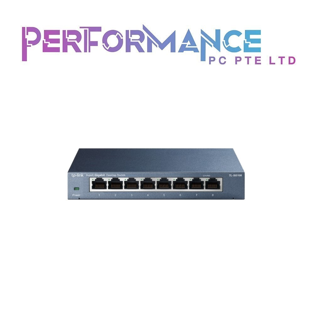 TP-Link TL-SG108 | 8 Port Gigabit Unmanaged Ethernet Network Switch, Ethernet Splitter | Plug & Play | Fanless Metal Design | Shielded Ports | Traffic Optimization (3 YEARS WARRANTY BY BAN LEONG TECHNOLOGIES PTE LTD)