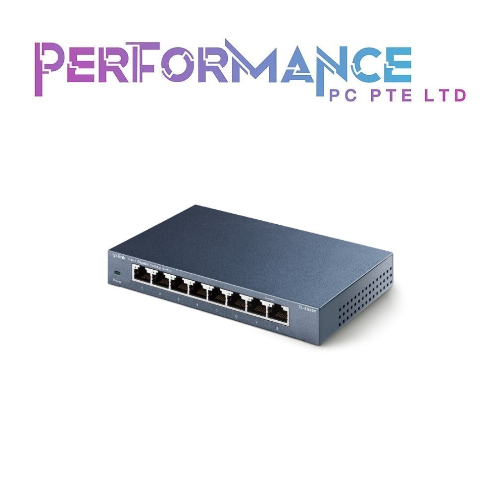 TP-Link TL-SG108 | 8 Port Gigabit Unmanaged Ethernet Network Switch, Ethernet Splitter | Plug & Play | Fanless Metal Design | Shielded Ports | Traffic Optimization (3 YEARS WARRANTY BY BAN LEONG TECHNOLOGIES PTE LTD)