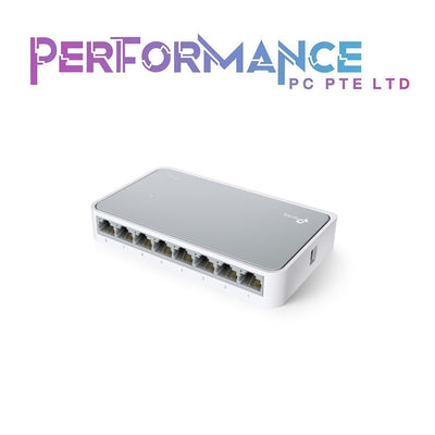 TP-Link TL-SF1008D 8 Port 10/100Mbps Fast Ethernet Switch | Desktop Ethernet Splitter | Ethernet Hub | Plug and Play | Fanless Quiet | Desktop Design | Green Technology | Unmanaged, White (3 YEARS WARRANTY BY BAN LEONG TECHNOLOGIES PTE LTD)