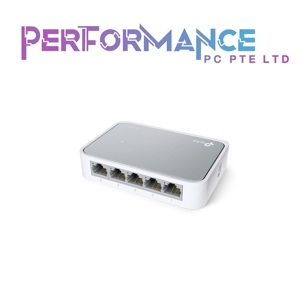 TP-Link TL-SF1005D 5 Port 10/100 Mbps Fast Ethernet Switch | Desktop Ethernet Splitter | Ethernet Hub | Plug & Play | Fanless Quiet | Desktop Design | Green Technology | Unmanaged, White (3 YEARS WARRANTY BY BAN LEONG TECHNOLOGIES PTE LTD)