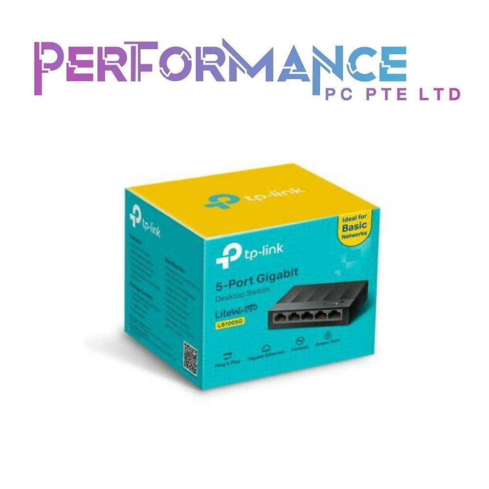 TP-Link LS1005G Litewave 5 Port Gigabit Ethernet Switch | Desktop Ethernet Splitter | Plastic Case | Unshielded Network Switch | Plug & Play | Fanless Quiet | Unmanaged (3 YEARS WARRANTY BY BAN LEONG TECHNOLOGIES PTE LTD)