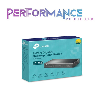 TP-Link TL-SG1008P V4 | 8 Port Gigabit PoE Switch | 4 PoE+ Ports 64W | Desktop | Plug & Play | Sturdy Metal w/ Shielded Ports | Fanless | QoS & IGMP Snooping | Unmanaged, Black (3 YEARS WARRANTY BY BAN LEONG TECHNOLOGIES PTE LTD)