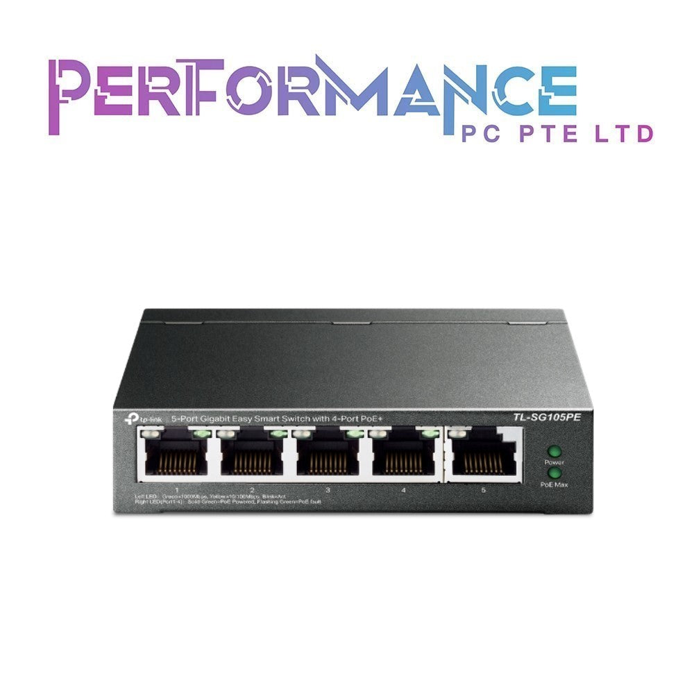 TP-Link TL-SG105PE 5 Port Gigabit PoE Switch | 4 PoE+ Port 65W | Easy Smart | Plug & Play | Shielded Ports | Support QoS, Vlan, IGMP and Link Aggregation (3 YEARS WARRANTY BY BAN LEONG TECHNOLOGIES PTE LTD)