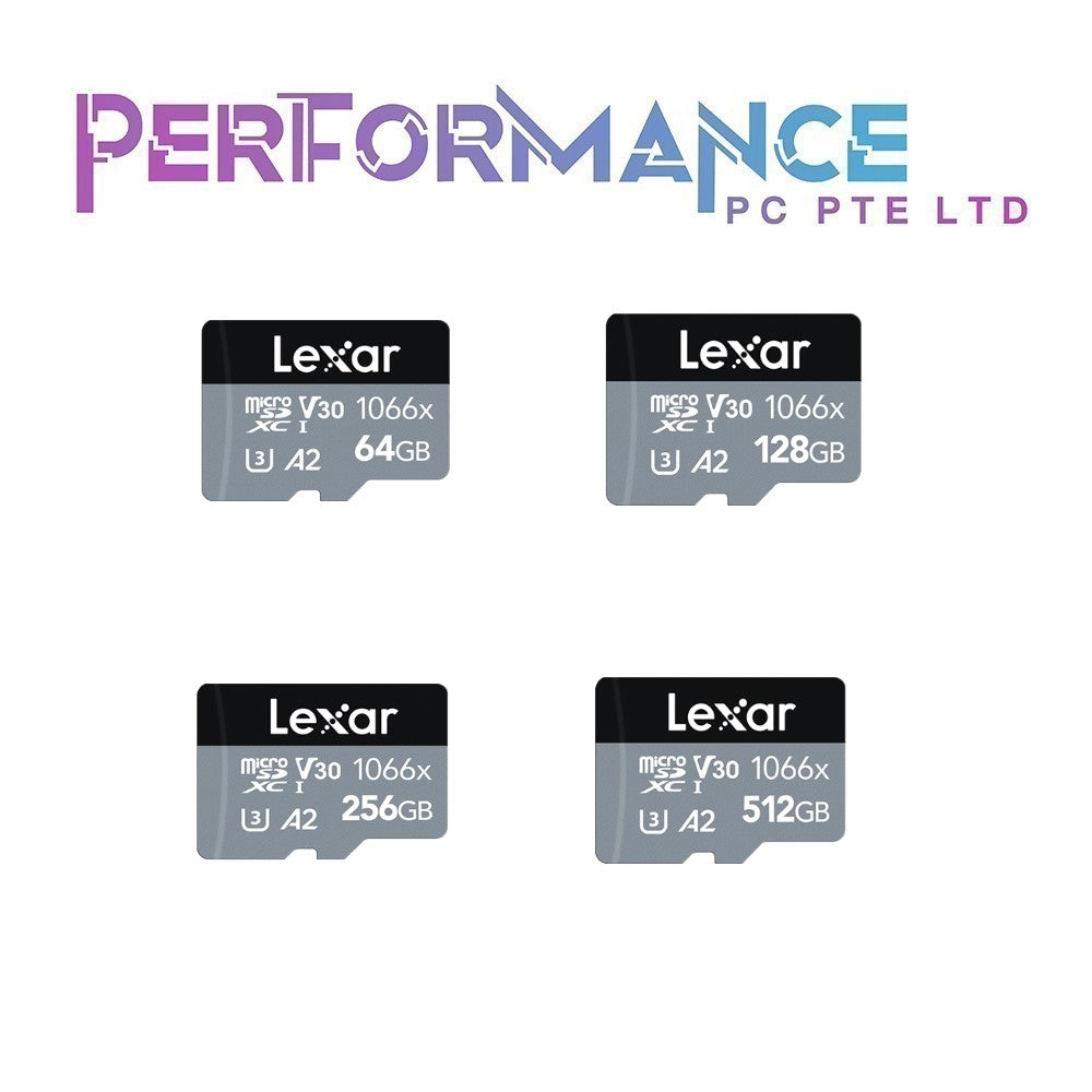 LEXAR Professional 1066x 512GB/256GB/128GB/64GB Micro SDXC R160W120 MBs (10 YEARS WARRANTY BY TECH DYNAMIC PTE LTD)