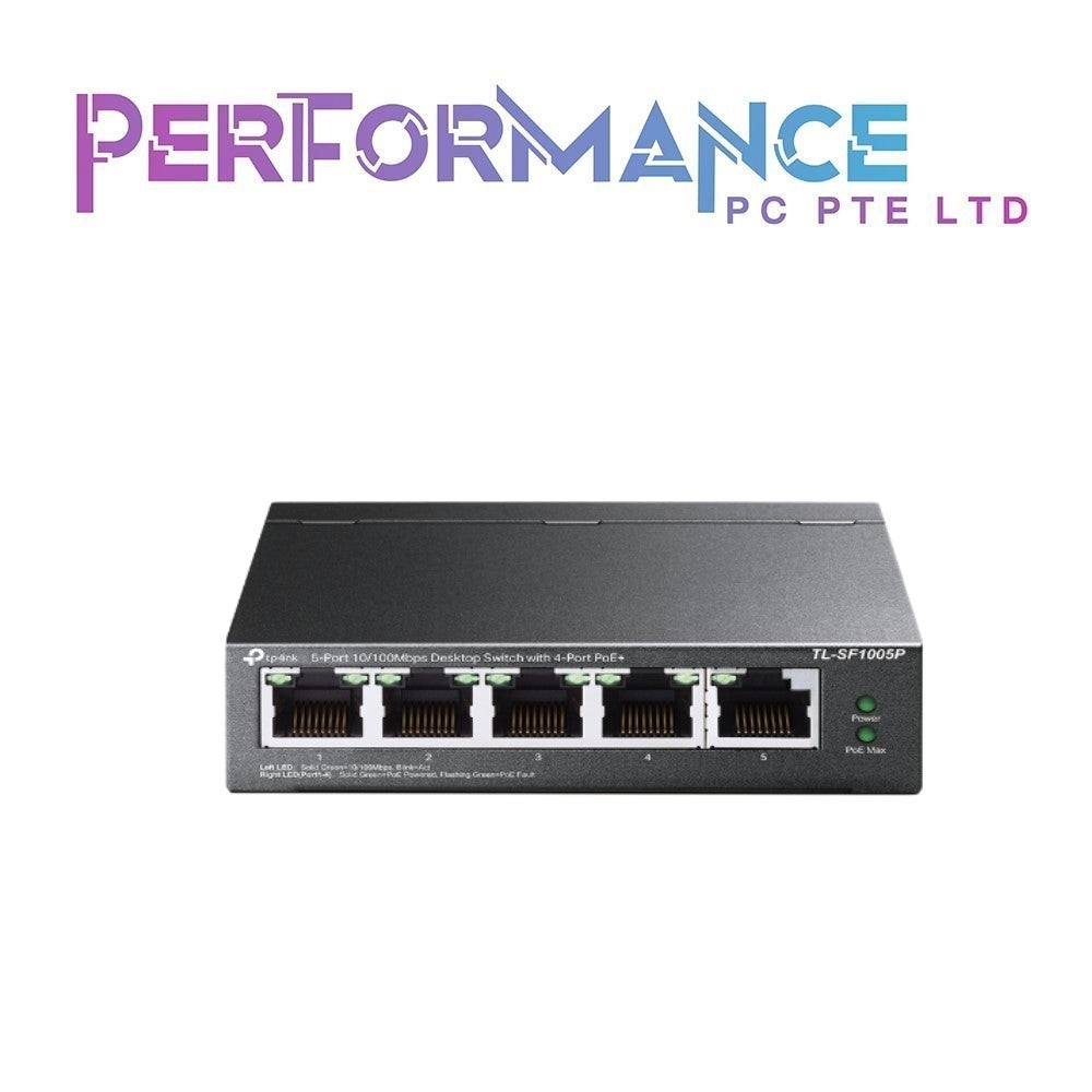 TP-Link TL-SF1005P V2 | 5 Port Fast Ethernet PoE Switch | 4 PoE+ Ports 67W | Desktop | Plug & Play | Sturdy Metal w/ Shielded Ports | Fanless | Extend & Priority Mode (3 YEARS WARRANTY BY BAN LEONG TECHNOLOGIES PTE LTD)