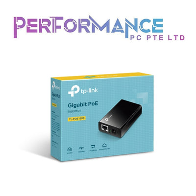 TP-LINK TL-PoE150S 802.3af Gigabit PoE Injector | Convert Non-PoE to PoE Adapter | Auto Detects the Required Power, up to 15.4W | Plug & Play | Distance Up to 100 meters (328 ft.) | Black (3 YEARS WARRANTY BY BAN LEONG TECHNOLOGIES PTE LTD)