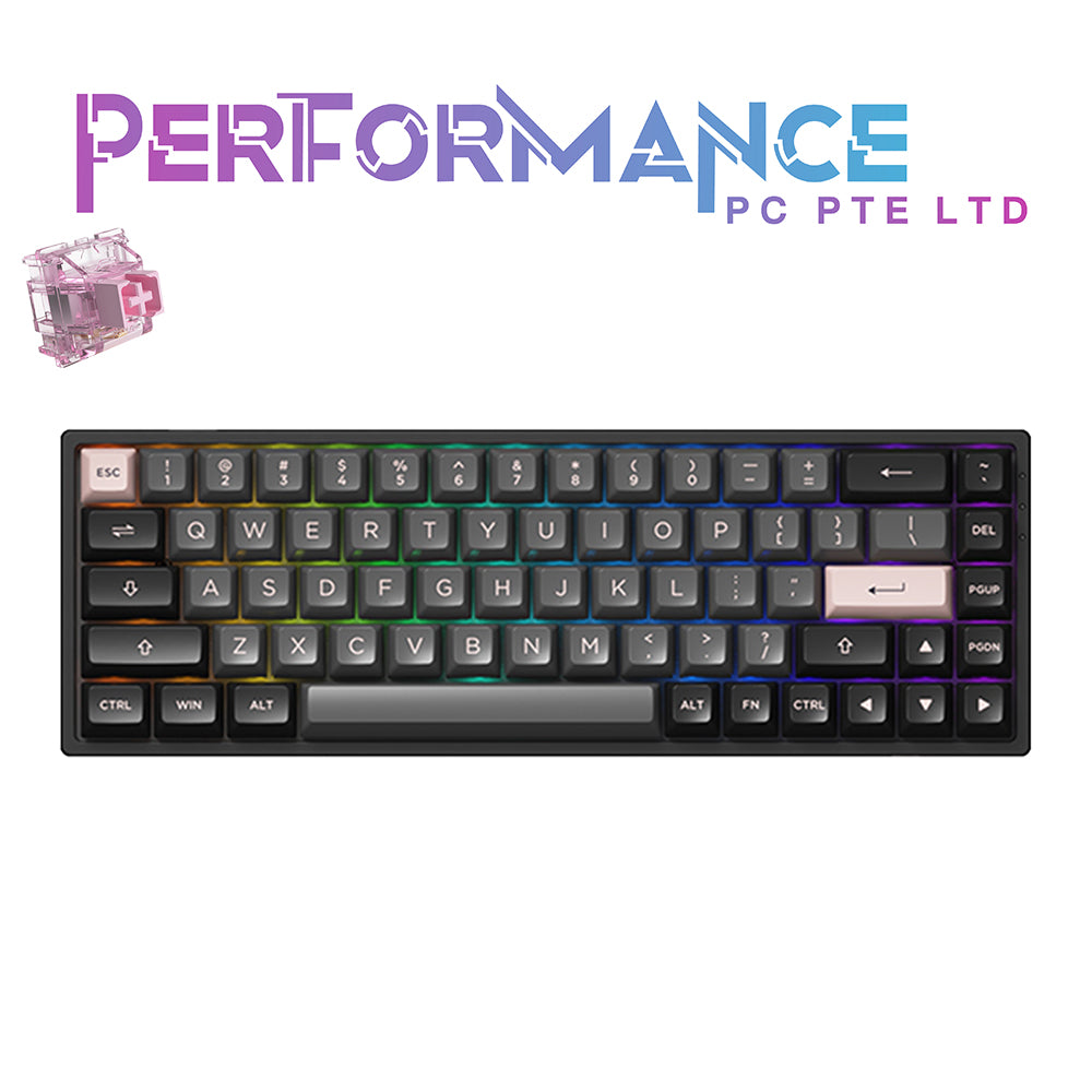 AKKO Black & Pink 3068B Multi-Mode +RGB +Hot-swap Akko Jelly Pink ( 1 YEAR WARRANTY BY TECH DYNAMIC PTE LTD)