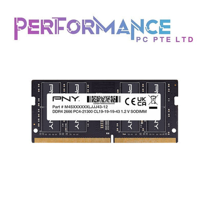 PNY Performance DDR4 2666MHz 4GB/8GB/16GB Notebook Memory (Single Pack) (LIFETIME WARRANTY BY KARIA TECHNOLOGY PTE LTD)