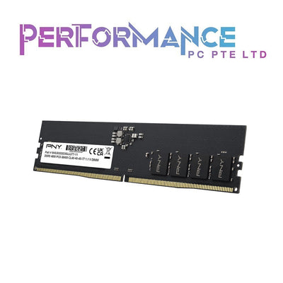 PNY Performance 8GB/16GB DDR5 4800MHz (PC5-38400) CL40 1.1V Desktop (DIMM) Memory – MD8GSD54800-TB/MD16GSD54800-TB (LIFETIME WARRANTY BY KARIA TECHNOLOGY PTE LTD)