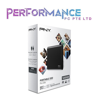 PNY Pro Elite 500GB/1TB USB 3.1 Gen 2 Type-C Portable Solid State Drive (3 YEARS WARRANTY BY KARIA TECHNOLOGY PTE LTD)