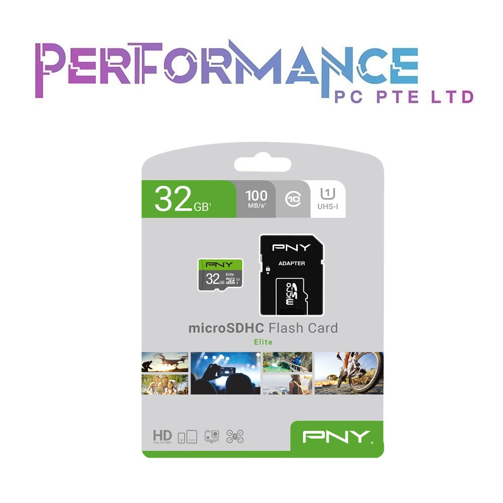 PNY Micro SD Elite U1 32GB/64GB/128GB Elite Class 10 Flash Memory Card 3-Pack - 100MB/s, Class 10, U1, Full HD, UHS-I, micro SD (LIFETIME WARRANTY BY KARIA TECHNOLOGY PTE LTD)