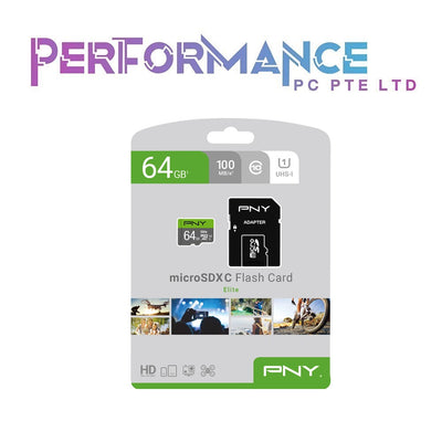 PNY Micro SD Elite U1 32GB/64GB/128GB Elite Class 10 Flash Memory Card 3-Pack - 100MB/s, Class 10, U1, Full HD, UHS-I, micro SD (LIFETIME WARRANTY BY KARIA TECHNOLOGY PTE LTD)