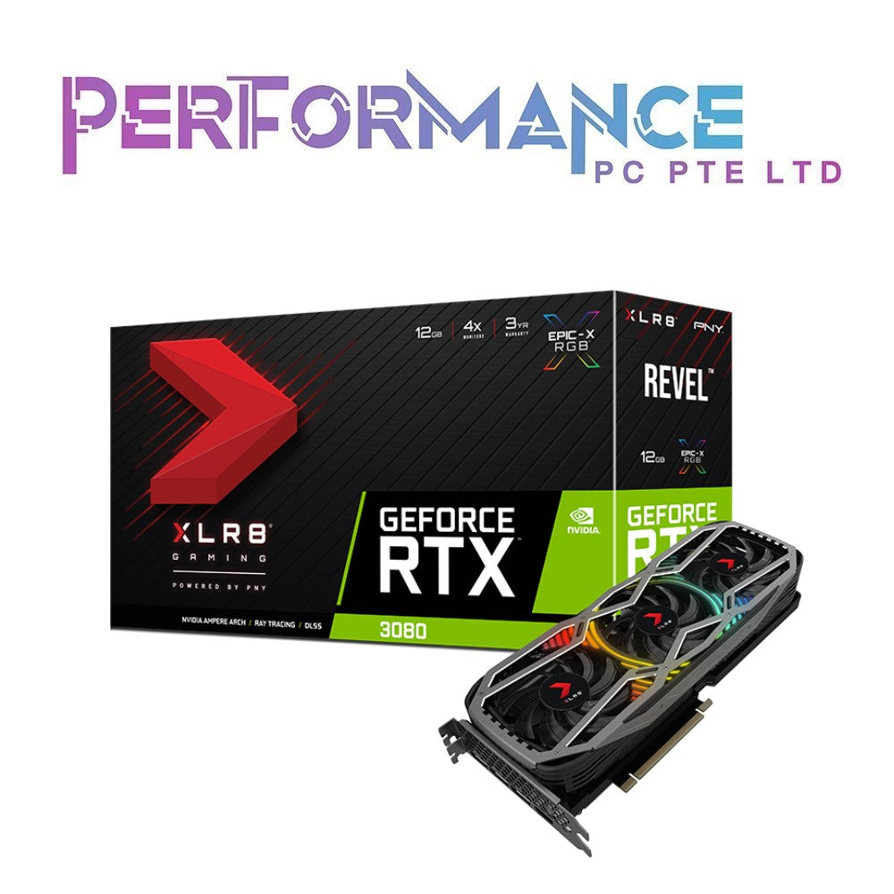 PNY GeForce RTX 3080 12GB XLR8 Gaming Revel Epic-X RGB™ Triple Fan Graphics Card LHR (3 YEARS WARRANTY BY KARIA TECHNOLOGY PTE LTD)