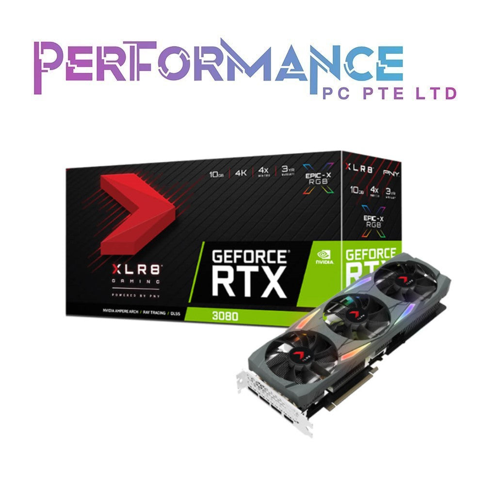 PNY GeForce RTX 3080 10GB XLR8 Gaming UPRISING EPIC-X RGB Triple Fan (LHR) (3 YEARS WARRANTY BY KARIA TECHNOLOGY PTE LTD)