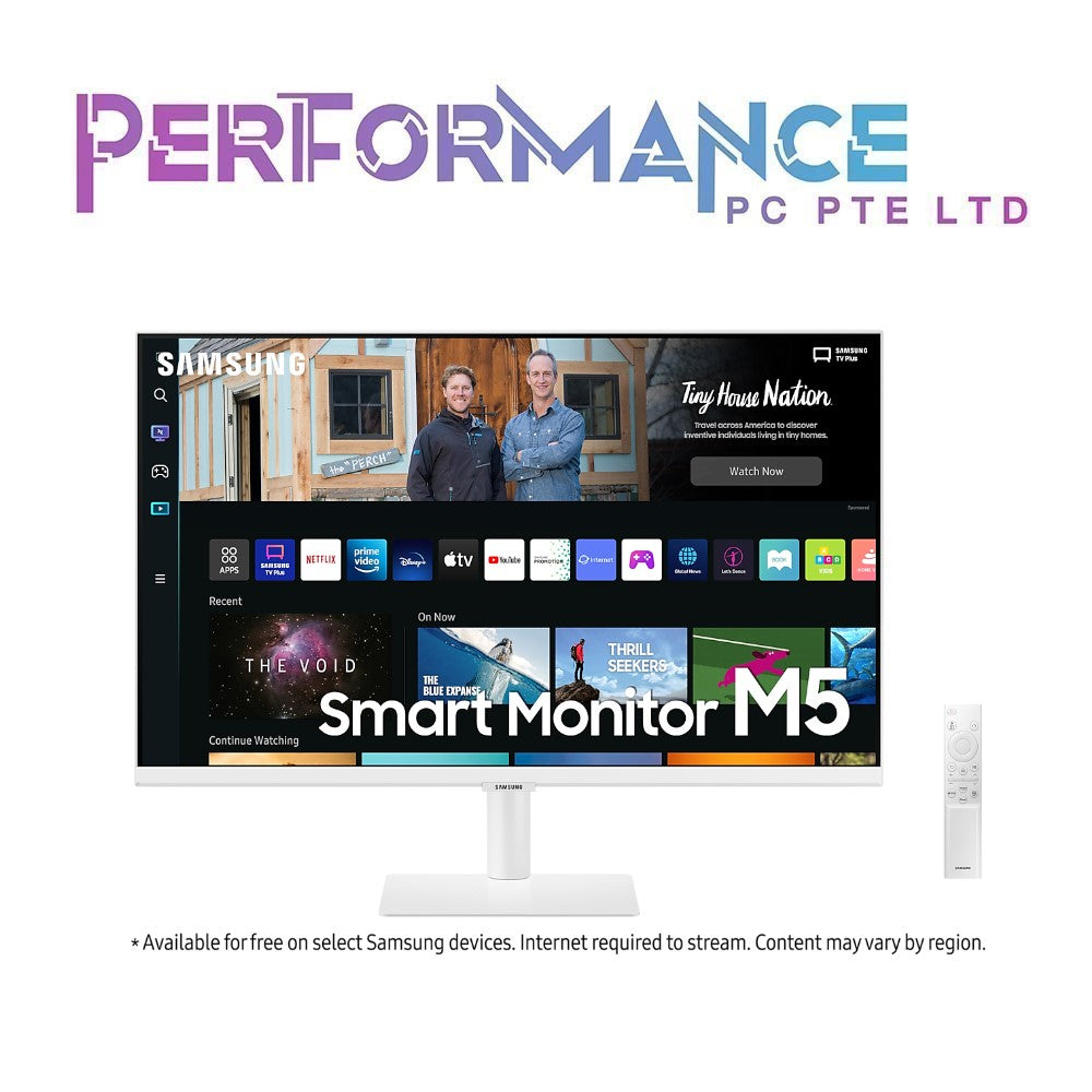 Samsung LS27BM501EEXXS 27" White Flat Monitor with Smart TV Experience, 1,920 x 1,080, 4ms (3 YEARS WARRANTY BY BAN LEONG TECHNOLOGIES PTE LTD)